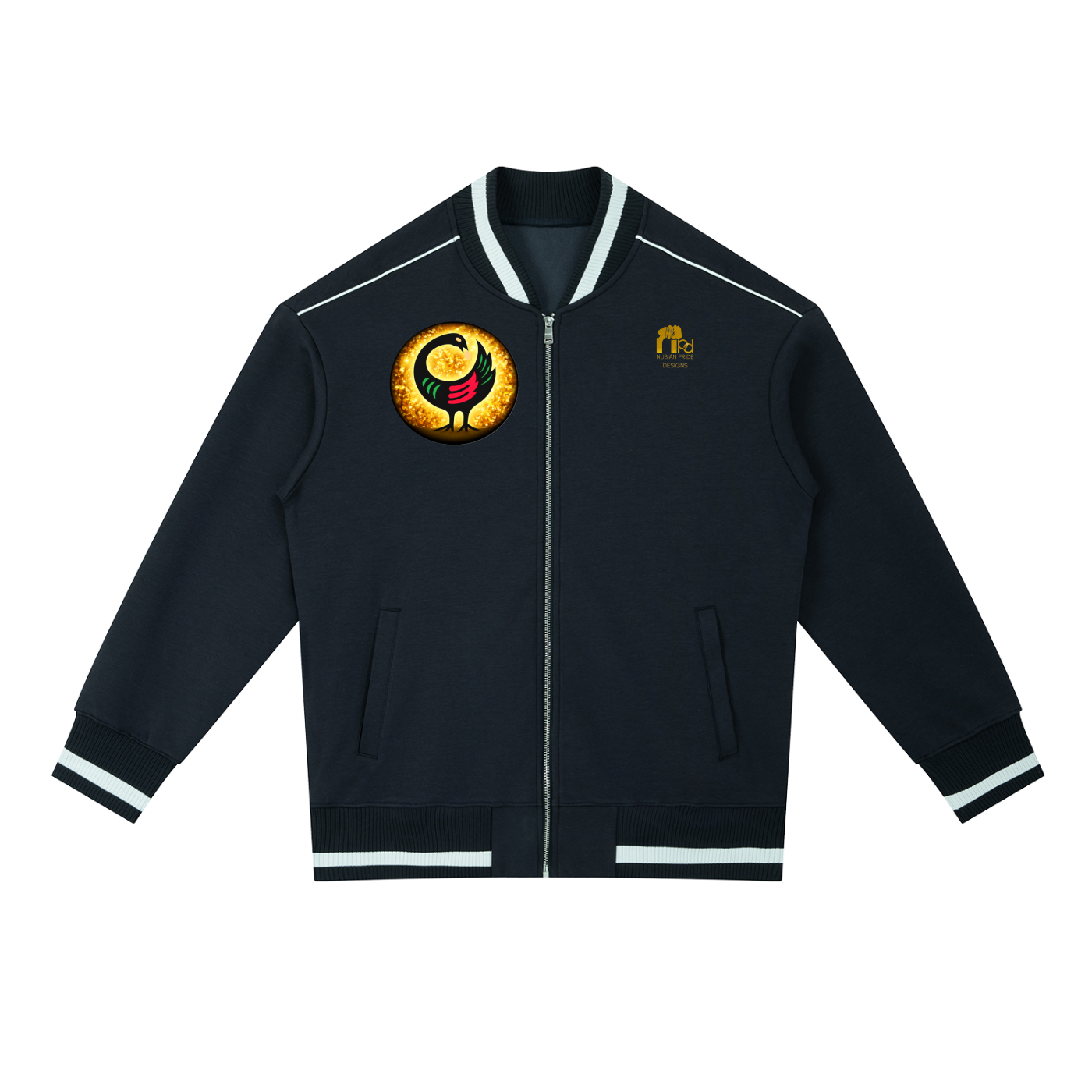 Sankofa Contrast Piping Zip Bomber Jacket
