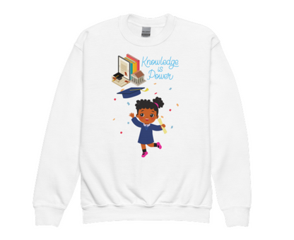 Knowledge Is Power Aim Higher Crewneck Sweater for Girls