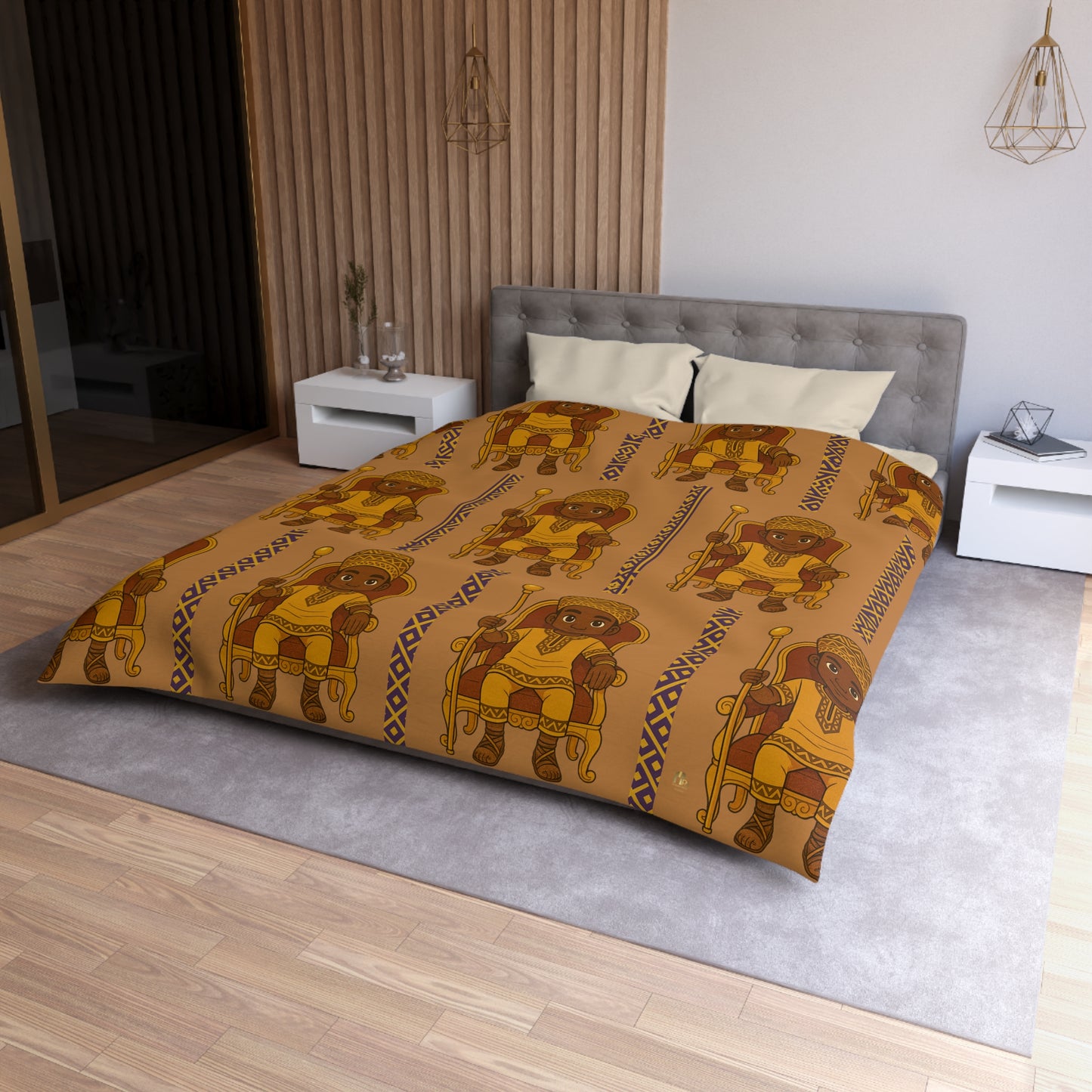 Boy’s Geometric Duvet Cover — Moroccan Tile Microfiber Bedding