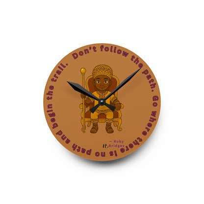 Prince Boy Acrylic Wall Clock — African Royalty Kids Room Decor