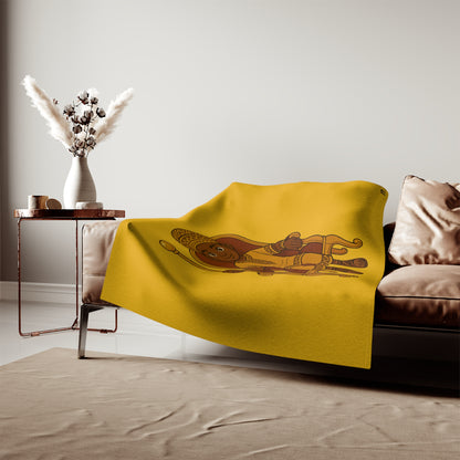Kids' Royal Prince Sweatshirt Blanket — Cozy Brown Throw with Crowned Prince Design