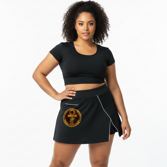 "Eternal Spirit" Ankh High-Waist A-Line Skirt