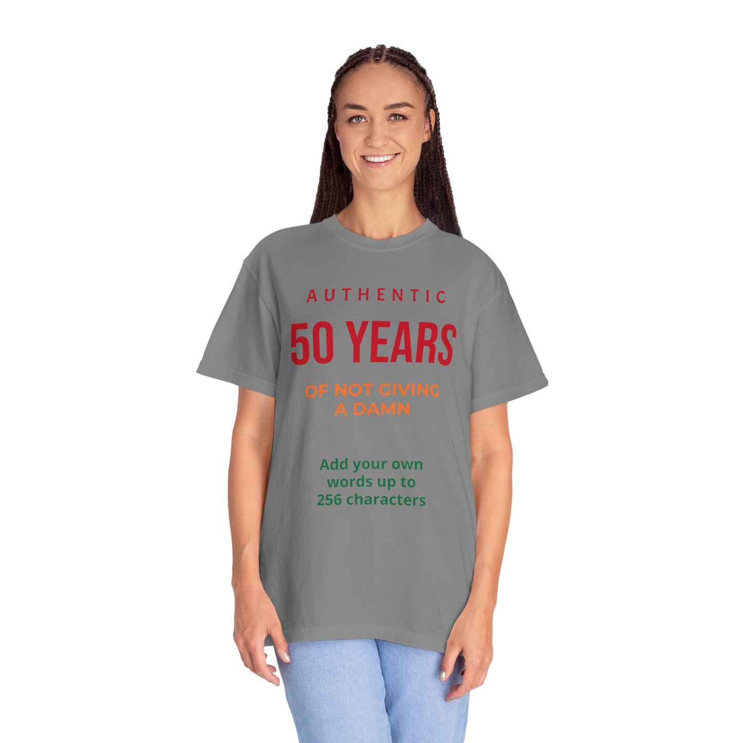 "Authentic 50 Years"  — "Print it your way" Personalized Graphic Tee