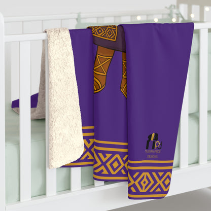 “Little Queen Sherpa” Fleece Blanket – Cozy, Regal Comfort for Black Girls