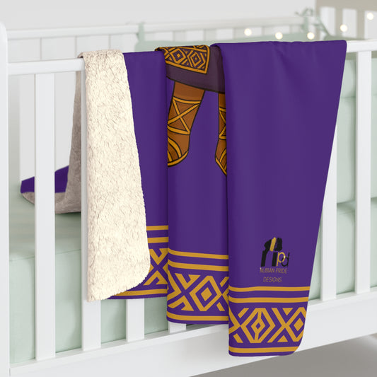 “Little Queen Sherpa” Fleece Blanket – Cozy, Regal Comfort for Black Girls