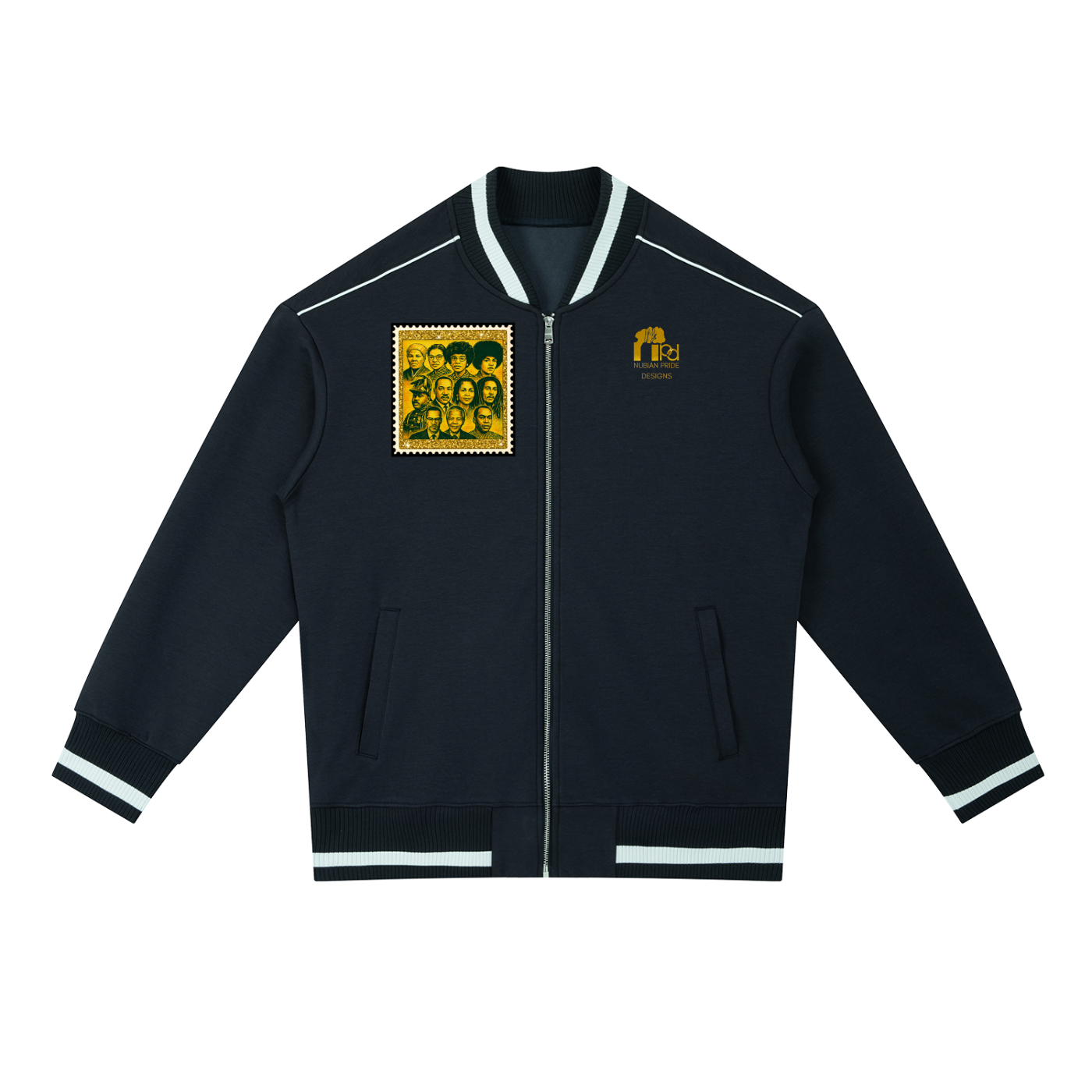 Icons of Heritage™ Contrast Piping Zip Unisex Bomber Jacket