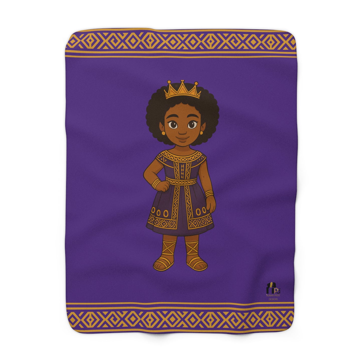 “Little Queen Sherpa” Fleece Blanket – Cozy, Regal Comfort for Black Girls