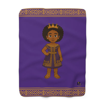 “Little Queen Sherpa” Fleece Blanket – Cozy, Regal Comfort for Black Girls