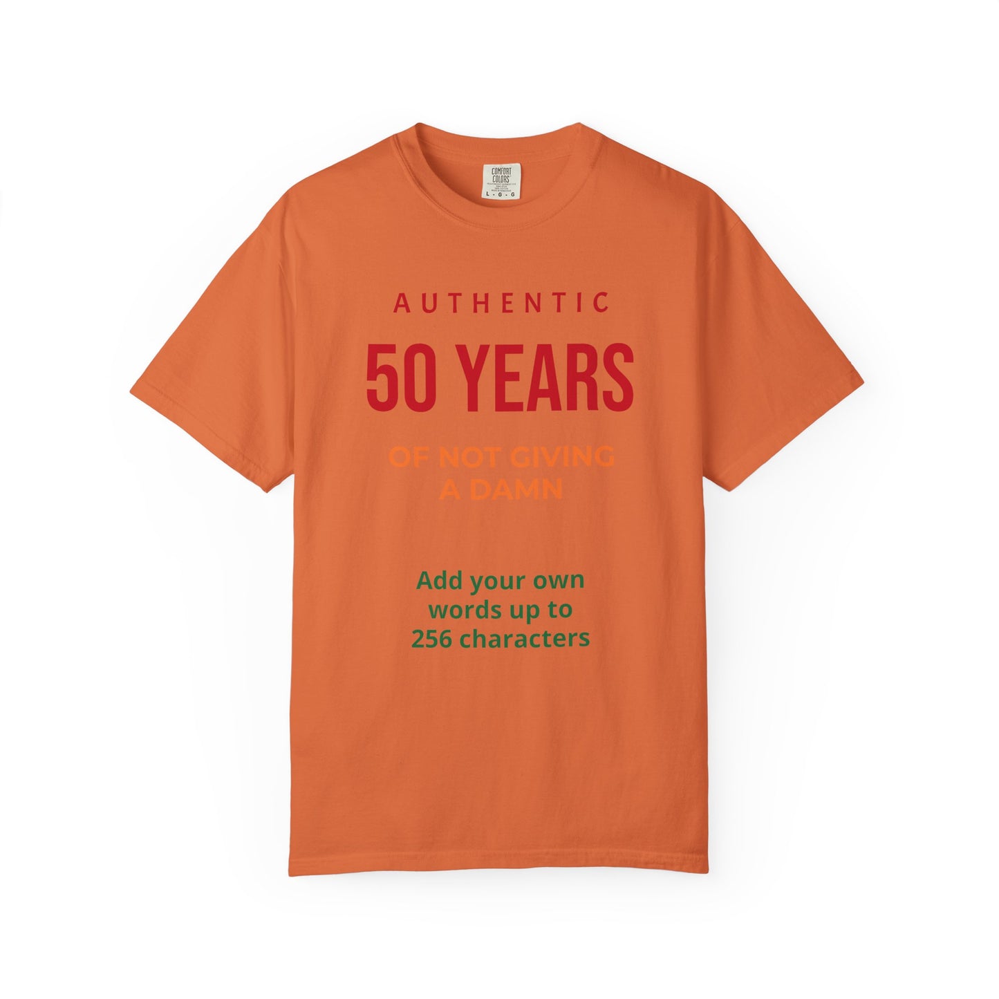 "Authentic 50 Years"  — "Print it your way" Personalized Graphic Tee