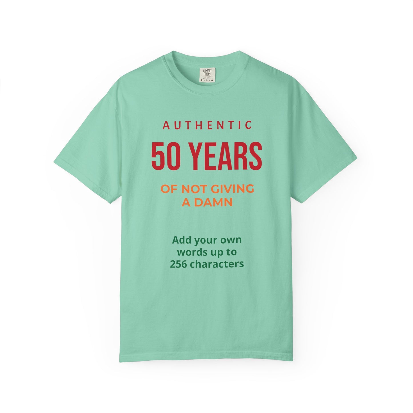 "Authentic 50 Years"  — "Print it your way" Personalized Graphic Tee