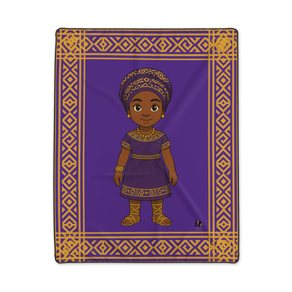 iBlack Queen Plush Polyester Blanket — Purple & Gold