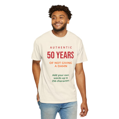 "Authentic 50 Years"  — "Print it your way" Personalized Graphic Tee