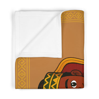 Royal Prince Baby Blanket — Brown African Prince Fleece Blanket for Infants