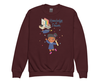 Knowledge Is Power Aim Higher Crewneck Sweater for Girls