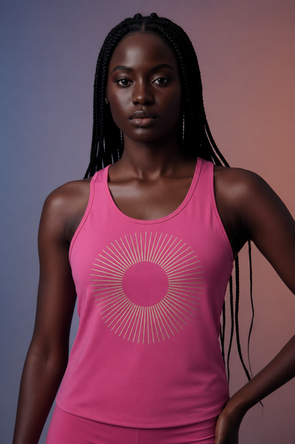 Golden Aura Women's Fitted Racerback Tank Top