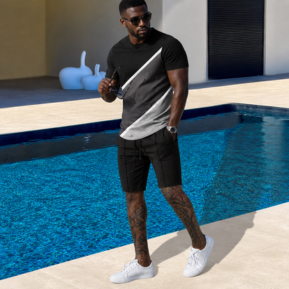 Men's Casual T-Shirt & Shorts Two-Piece Set