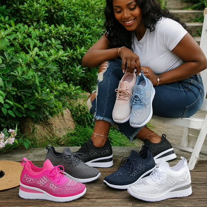 Rhinestone Mesh  Sneakers