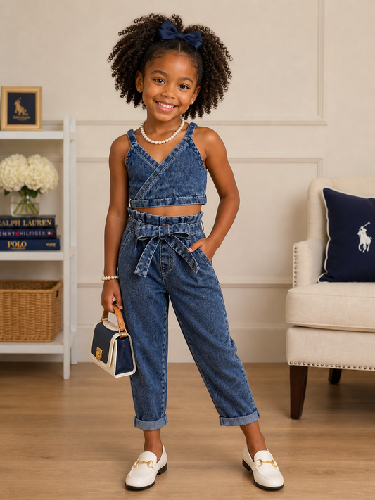 Children's Denim Cami Top and Jeans Set