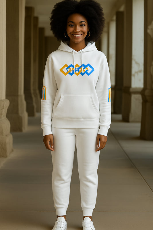 The Adidas Fleece Unisex Hoodie with Tribal Print & African Logo