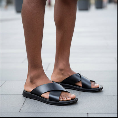 Men's PU Platform Roman Slide Sandals