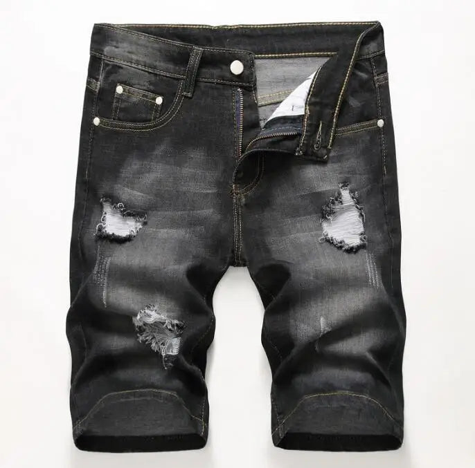 Men's Ripped Distressed Denim Shorts