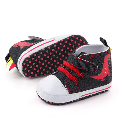 Boys' Anti-Slip Cartoon Canvas First Walker Shoes