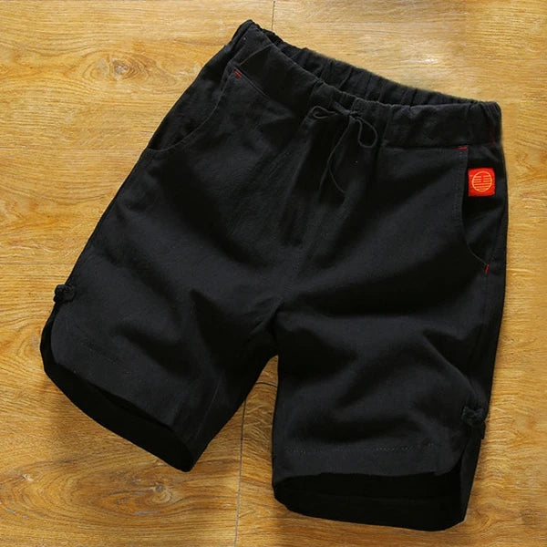 Men's Cotton Linen Drawstring Board Shorts