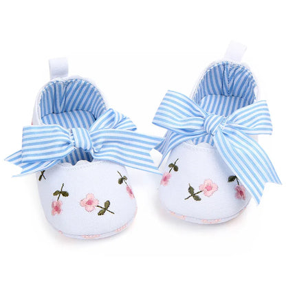 Baby Girls Floral Crib Shoes