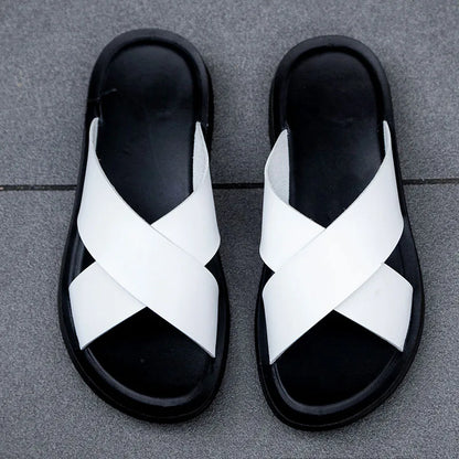 Men's PU Platform Roman Slide Sandals