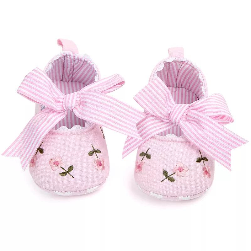 Baby Girls Floral Crib Shoes