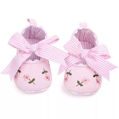 Baby Girls Floral Crib Shoes