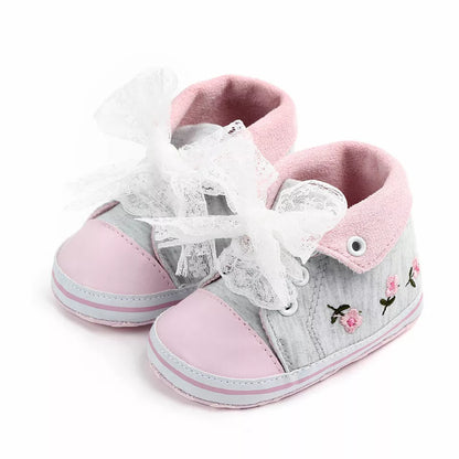 Baby Girls Floral Crib Shoes