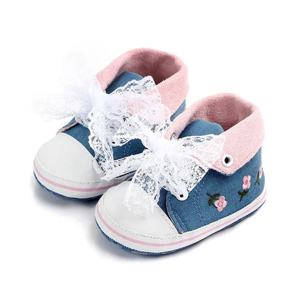 Baby Girls Floral Crib Shoes