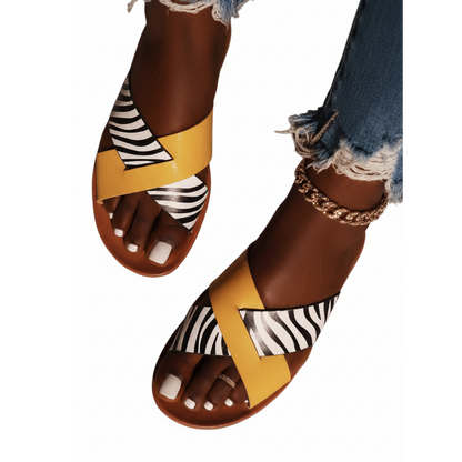 Women's Leopard Print Flat Sandals