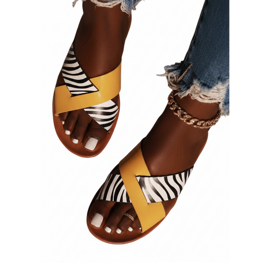 Women's Leopard Print Flat Sandals