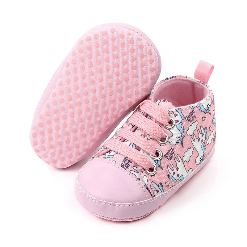 Baby Girls' Unicorn Print First Walker Sneakers