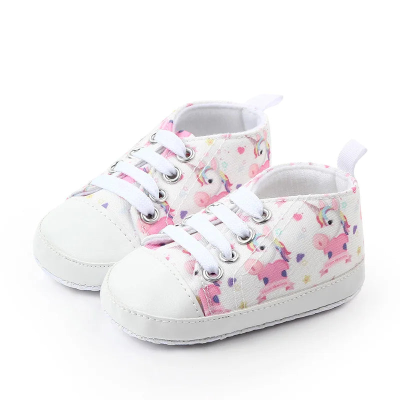 Baby Girls' Unicorn Print First Walker Sneakers