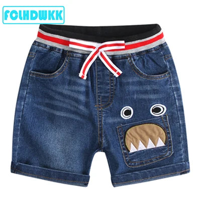 Elastic Waist Casual Denim Shorts for Boys