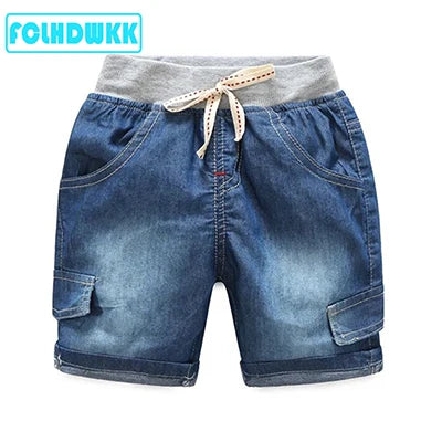 Elastic Waist Casual Denim Shorts for Boys