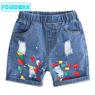Elastic Waist Casual Denim Shorts for Boys