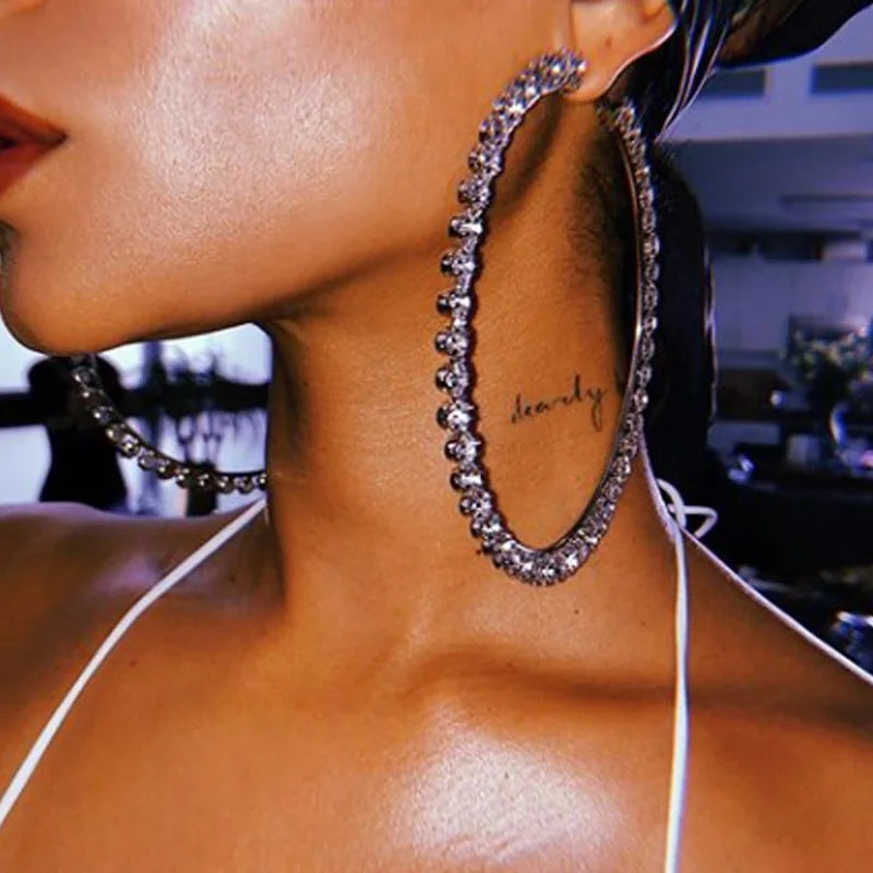 Rhinestone Hoop Earrings