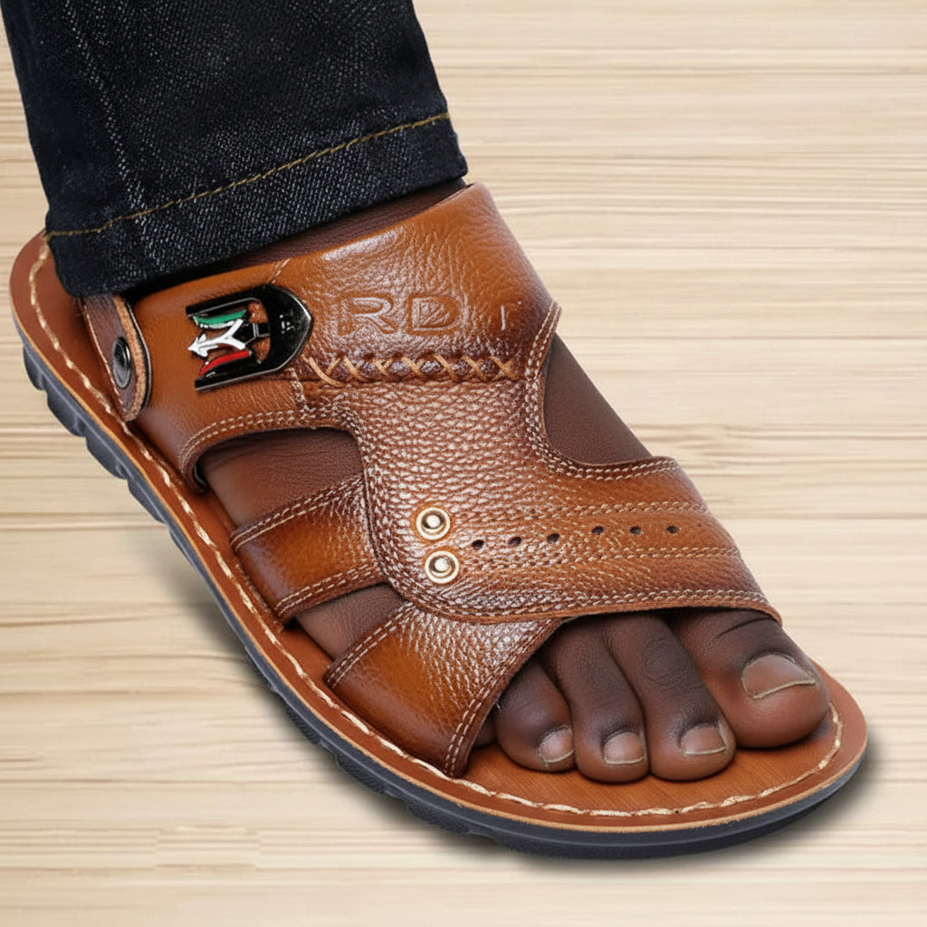 Men's 2-in-1 Genuine Cowhide Leather Sandals