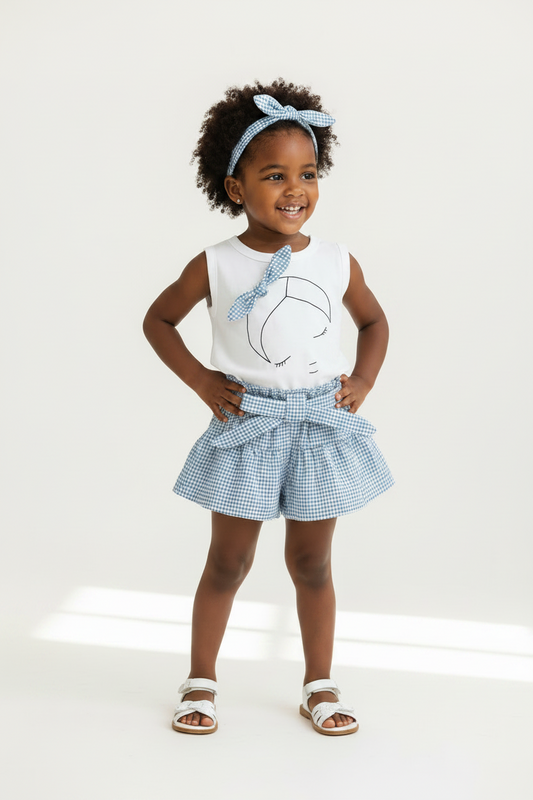 Girls' Bluebell Bow Sleeveless Short Set