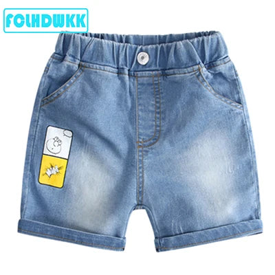 Elastic Waist Casual Denim Shorts for Boys
