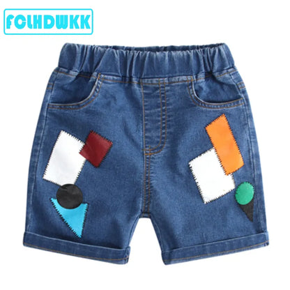 Elastic Waist Casual Denim Shorts for Boys