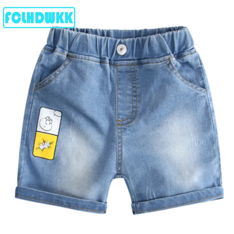 Elastic Waist Casual Denim Shorts for Boys