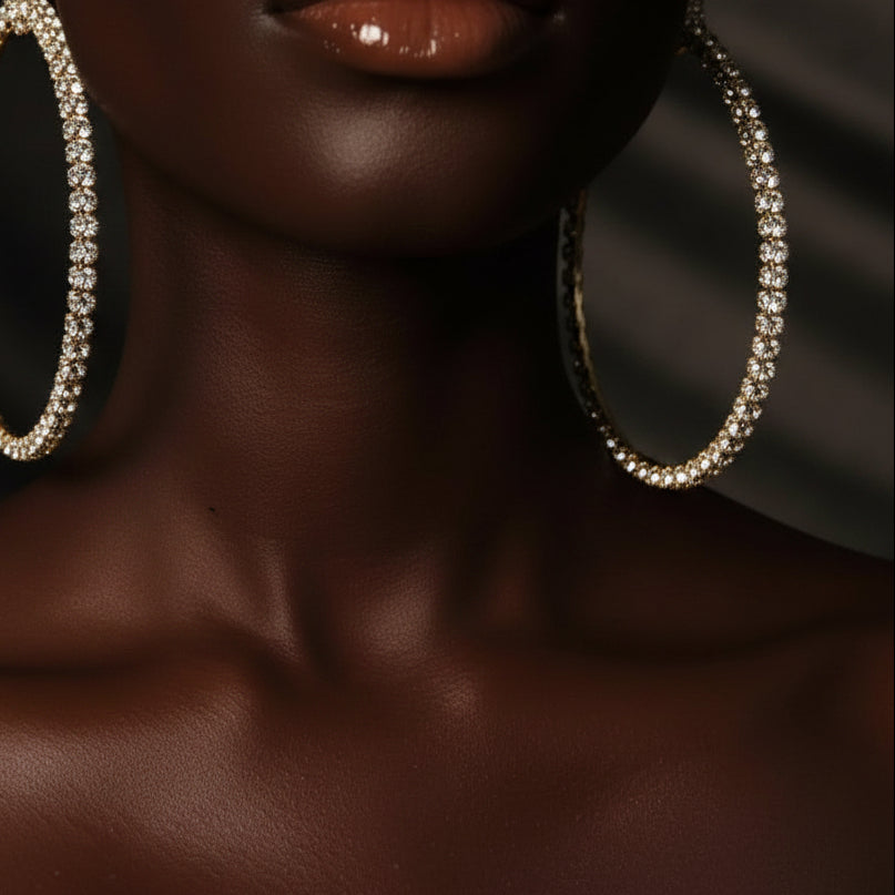 Rhinestone Hoop Earrings