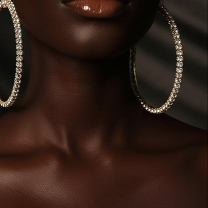 Rhinestone Hoop Earrings