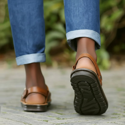 Men's 2-in-1 Genuine Cowhide Leather Sandals