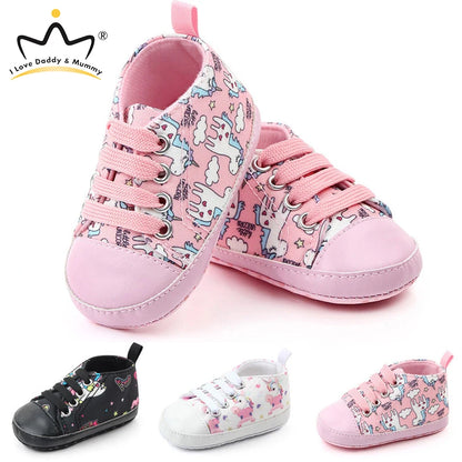 Baby Girls' Unicorn Print First Walker Sneakers
